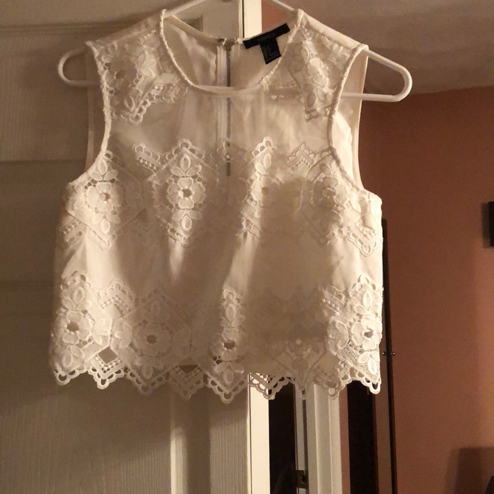 Forever 21 white crop top